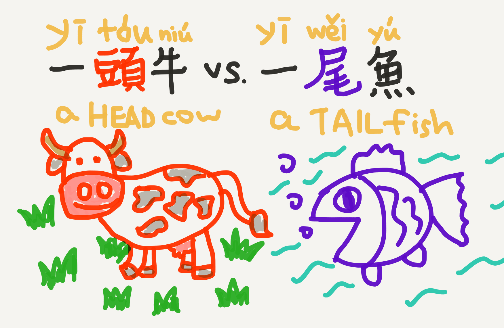An illustration of noun classification in Mandarin Chinese.