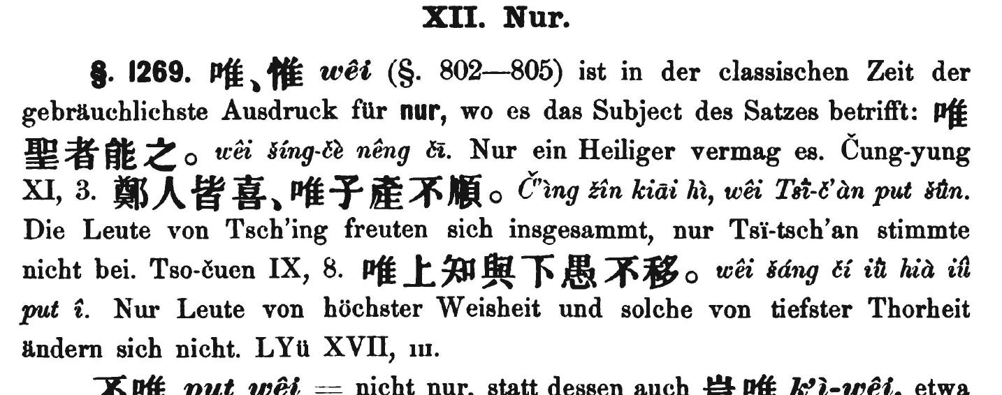 the section on 'only' in von der Gabelentz's textbook