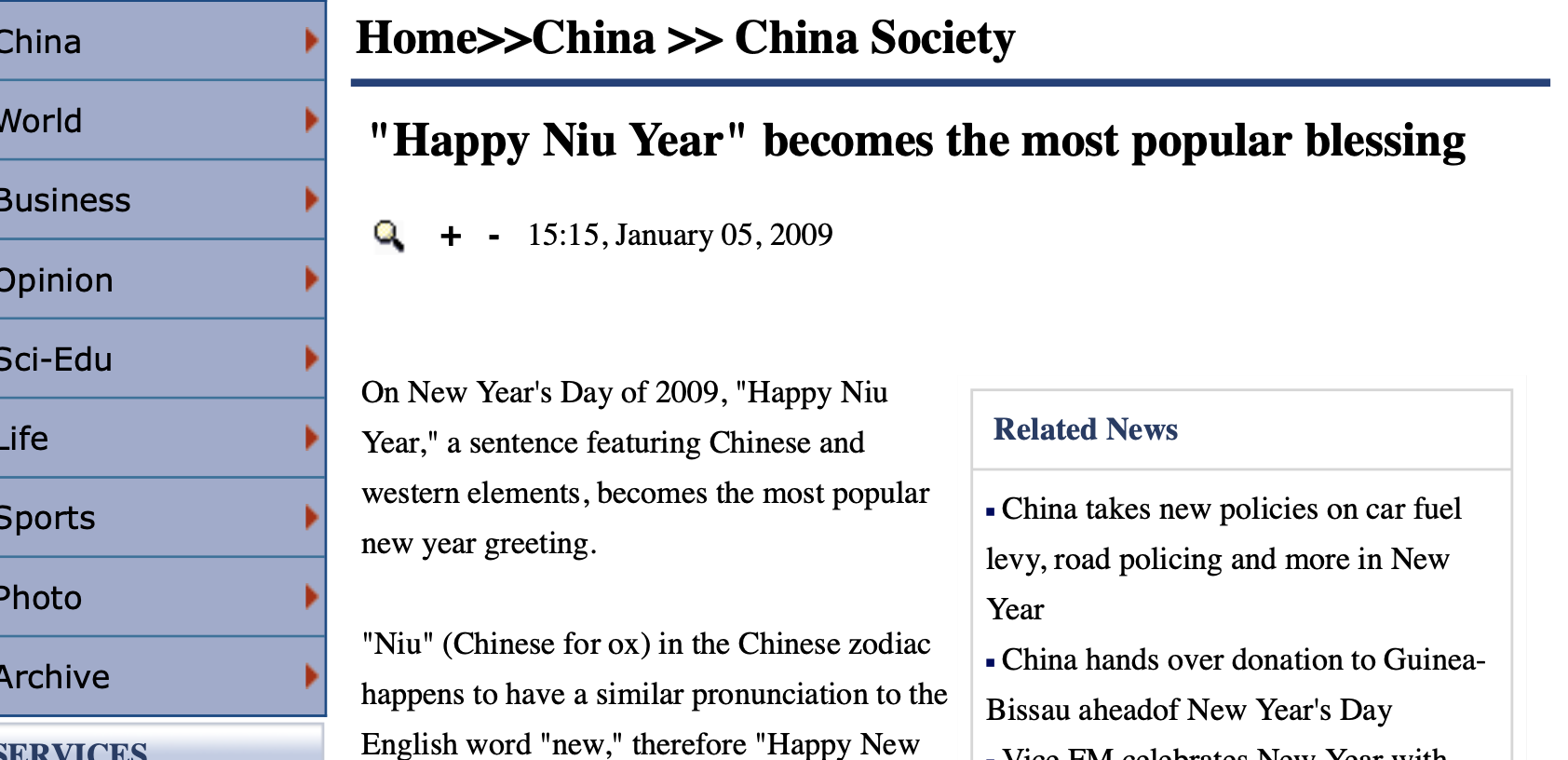 a news report on the expression Happy Niu Year