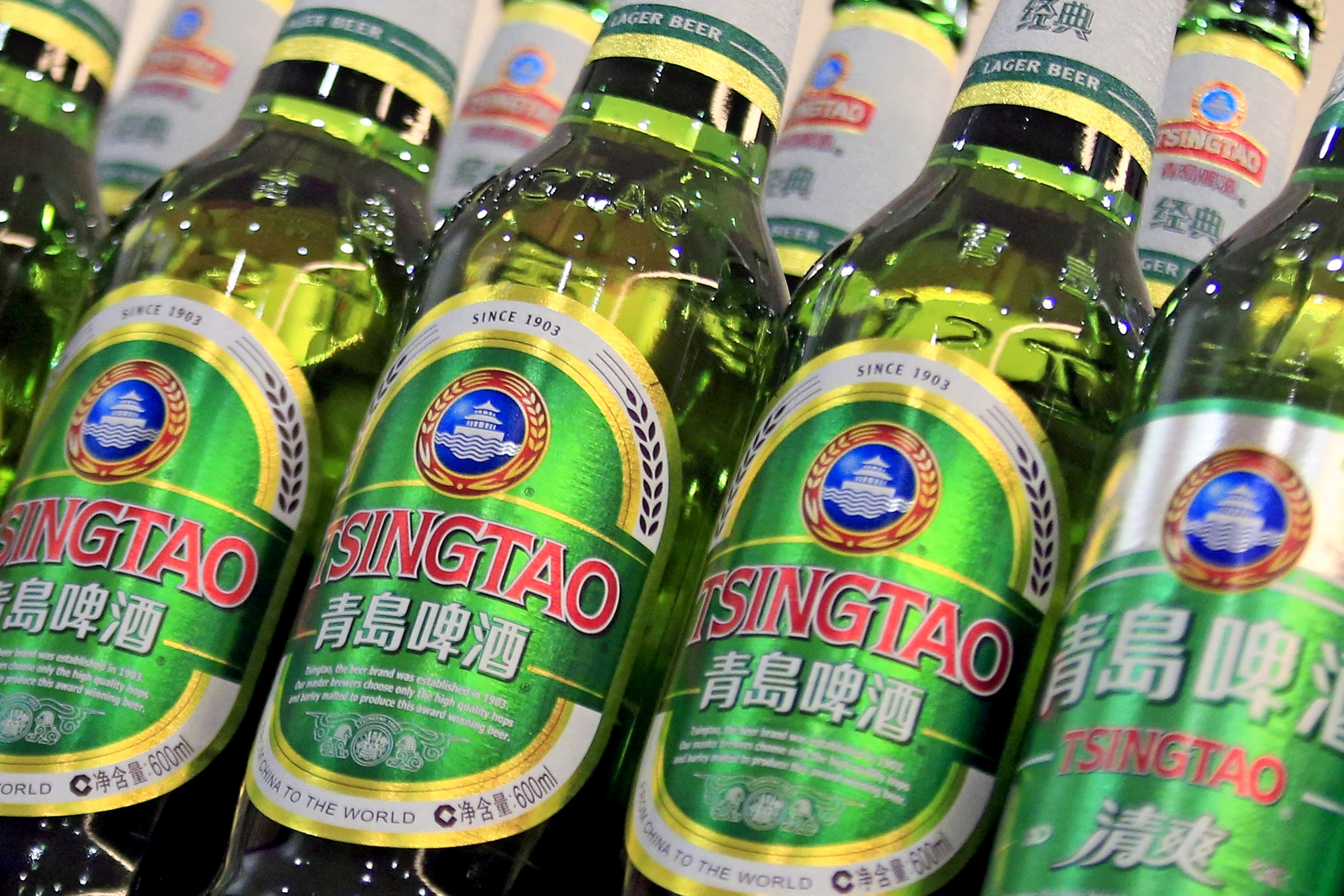 many bottles of Tsingtao beer
